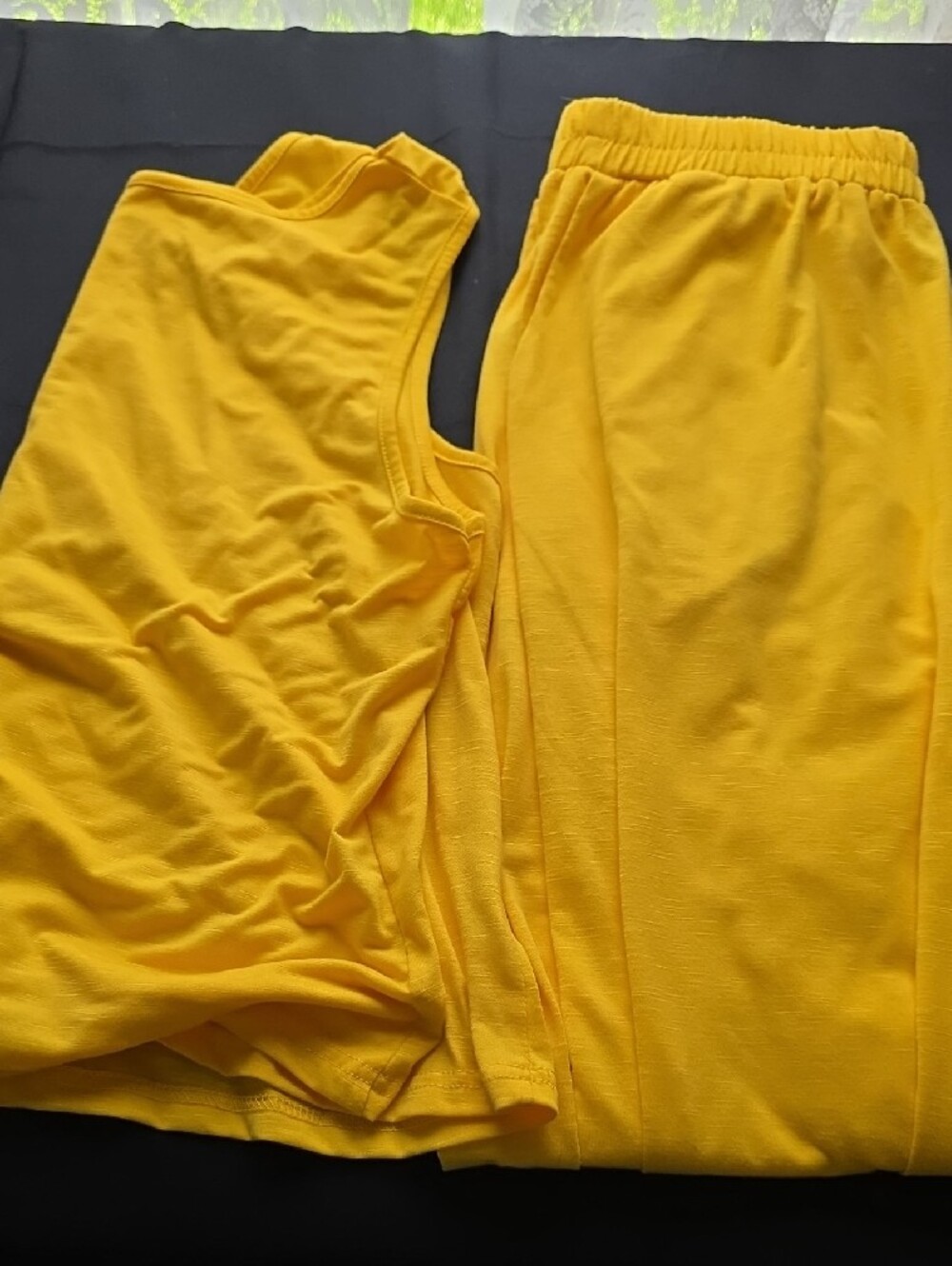 Bright Yellow Two-Piece Lounge Set With Pockets - Picture 4 of 9